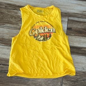 Golden yellow golden sleeveless tank